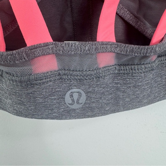 Lululemon Energy Bra Heathered Slate Grapefruit SZ 4 - Picture 8 of 11